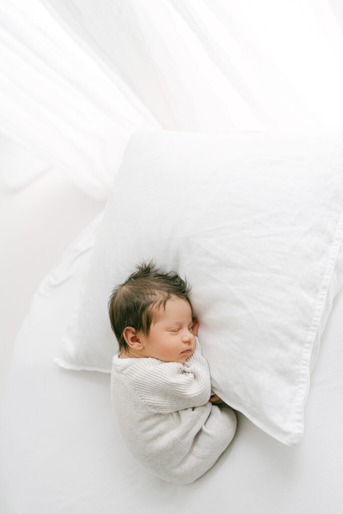 Baby girl asleep on her natural newborn photoshoot